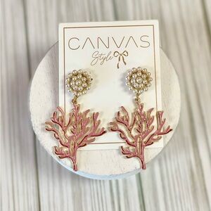 Coral and Pearl Earrings